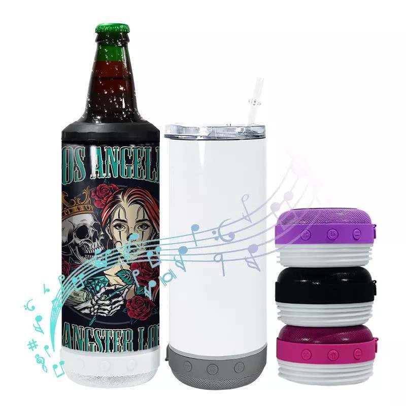 16oz 4 In 1 Can Cooler Sublimation Glow in The Dark 4 in 1 Bluetooth S