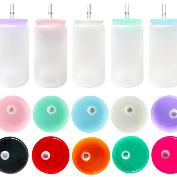 16oz US Warehouse Wholesale Frosted Eco-friendly PP Mason Jar Straw Lids for Snow Globe Glass-50 pack