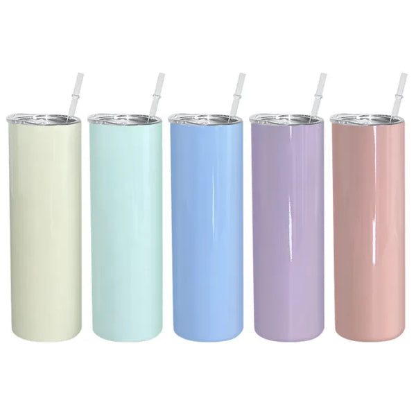 20oz sublimation macaron color sweet grain straight tumbler stainless steel vacuum insulated wholesale 25 pack in bulk