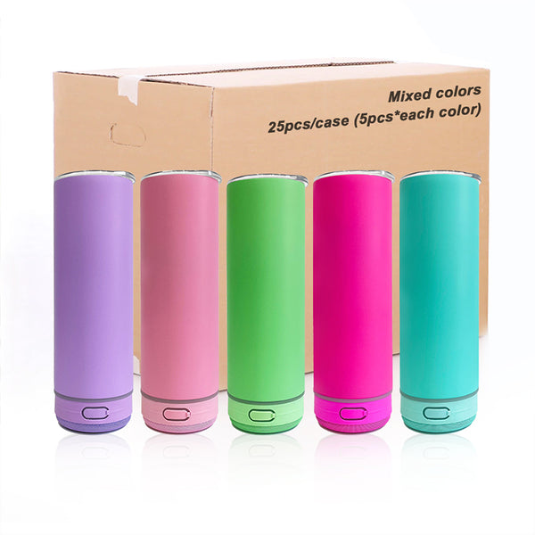 20oz US Warehouse wholesale sublimation matte macaroon speaker tumbler stainless steel straights tumbler with straw lid-25 pack