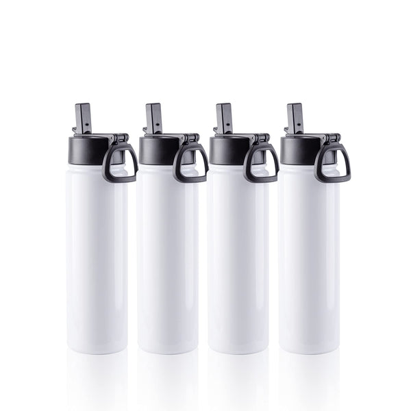 22oz US Warehouse Wholesale Sports Wide Mouth Stainless Steel Water Bottle Vacuum Flask with Straw -25 pack