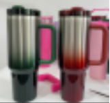 40oz US Warehouse Wholesale Pink or Green Ombre Stainless Steel Tumbler Sublimation Quencher Dupes For Engraved-20 pack