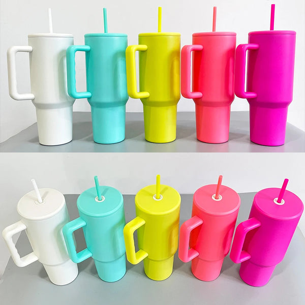 40oz US Warehouse Wholesale Simple Mod Style Subimation Tumbler Mix Colors with Lid and Straw-25 pack