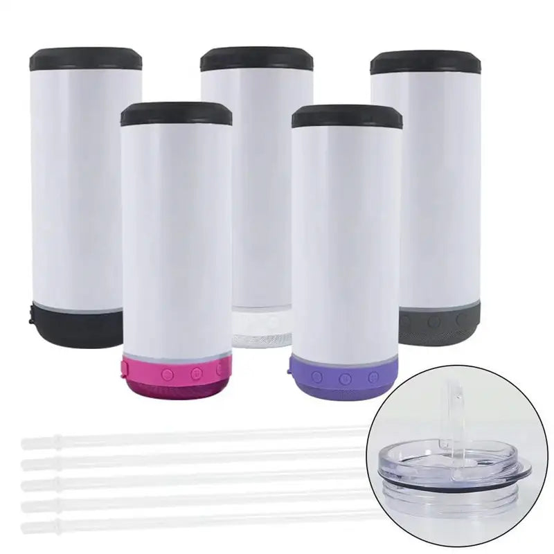 16oz wholesale sublimation 4 in 1 speaker can cooler with handle stain –  Meline Wang Blanks